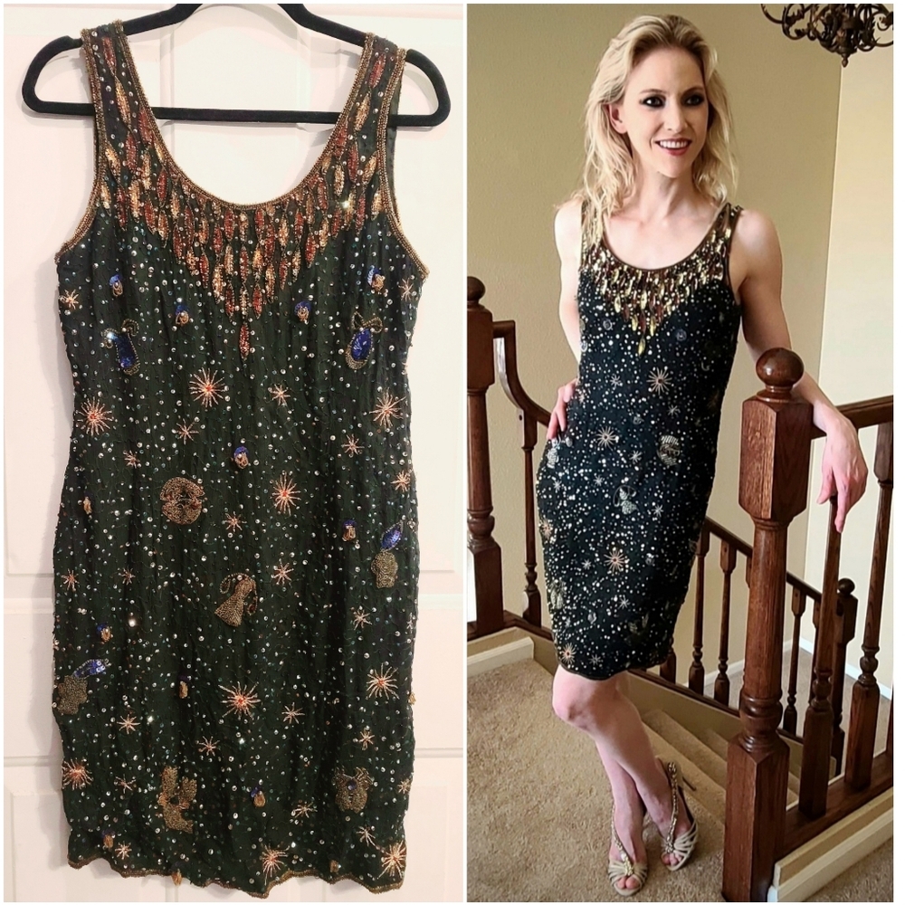 Vintage Beaded Zodiac Constellation Dress
